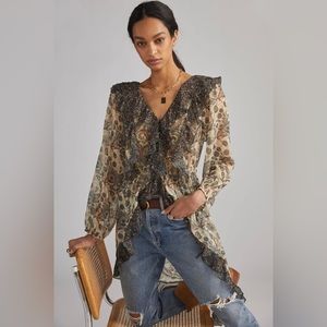 Anthropologie Let Me Be Sheer Femme Maxi Buttondown small
